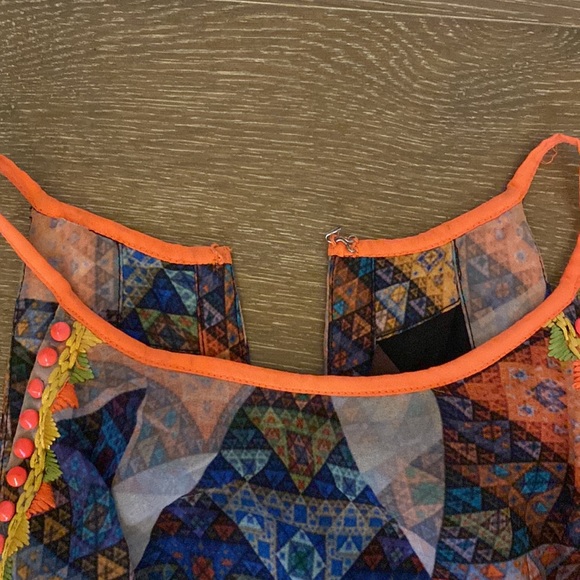 Anthropologie Ranna Gill Pleated embroidered maxi dress small - Picture 3 of 4